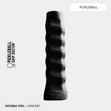 Black pickleball grip with 'Pickleball Grip Doctor' branding on a white background